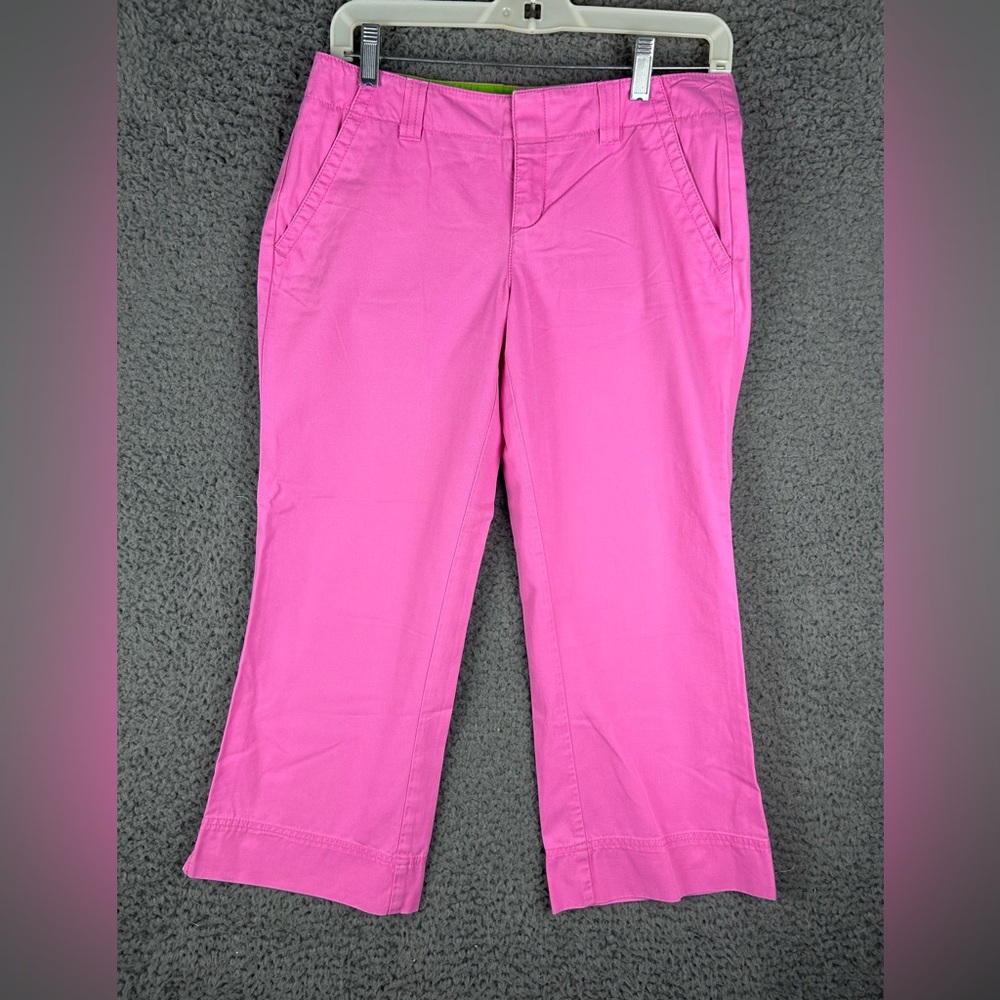 Lilly Pulitzer Pants Womens 2 Pink Capri Crop Chino Palm Beach Fit Resort Beach